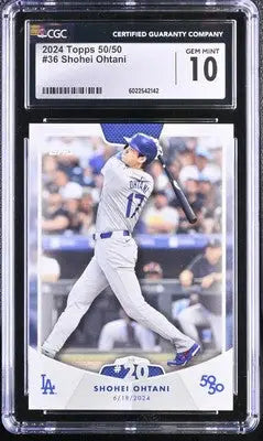 Gem Mint 10 2024 Topps Shohei Ohtani baseball card from 2024 Topps 50/50 series