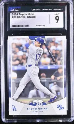 Graded 2024 Topps Shohei Ohtani baseball card numbered 50/50 CGC 9 rating