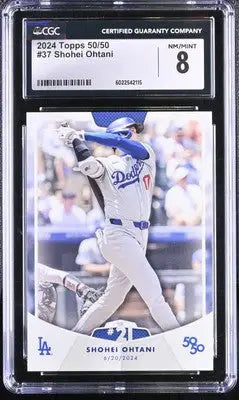Graded 2024 Topps Shohei Ohtani baseball card with CGC 8 rating for collectors