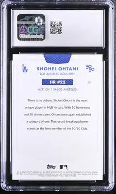 Graded Shohei Ohtani baseball card in protective slab 2024 Topps 50/50 CGC 10