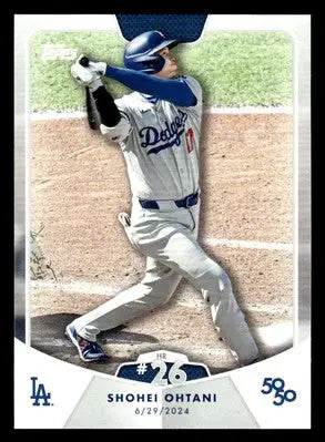 2024 Topps Shohei Ohtani trading card featuring Shohei Ohtani in Los Angeles Dodgers uniform