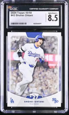 2024 Topps Shohei Ohtani baseball card graded NM/MINT+ 8.5 displayed in product