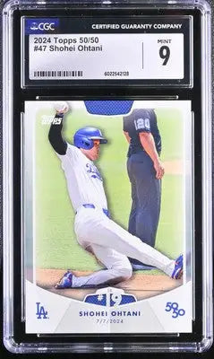 Shohei Ohtani graded baseball card 50/50 serial numbered 47 CGC 9 Mint 9