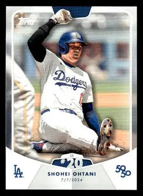 Collectible baseball card of Shohei Ohtani of the Los Angeles Dodgers from 2024 Topps 50/50