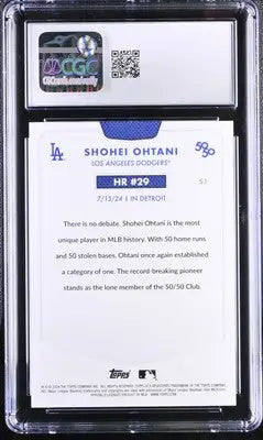 Graded Shohei Ohtani baseball card from 2024 Topps 50/50 series CGC 8