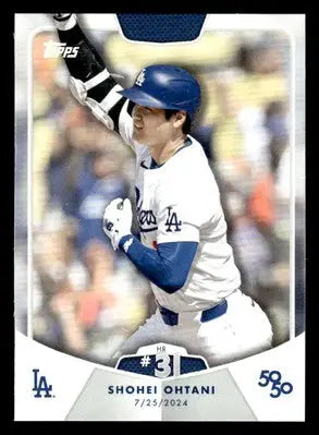 Baseball trading card of Shohei Ohtani in Dodgers uniform from 2024 Topps 50/50 series