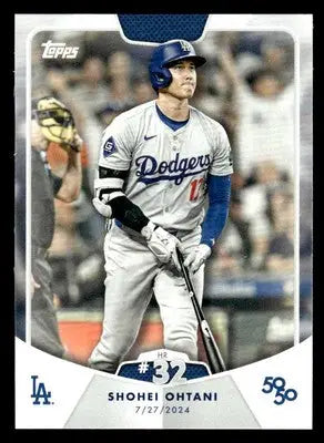 Baseball trading card of Shohei Ohtani from 2024 Topps 50/50 series featuring Shohei Ohtani