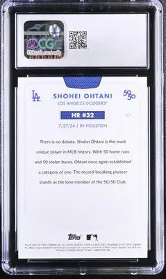 Graded Shohei Ohtani baseball card in protective slab for 2024 Topps 50/50 series