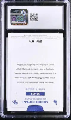 Graded Shohei Ohtani baseball card in protective slab, 2024 Topps Shohei Ohtani #62