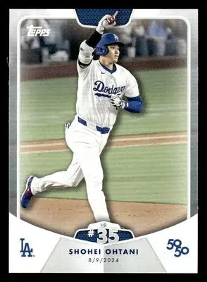 Baseball card featuring Shohei Ohtani in Dodgers uniform from 2024 Topps 50/50 series