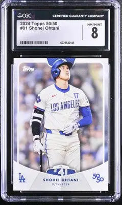 Graded Shohei Ohtani baseball card 2024 Topps 50/50 CGC 8 NM/MINT