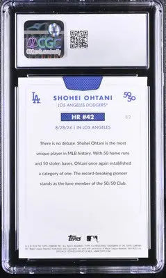Graded Shohei Ohtani baseball card 2024 Topps 50/50 #82 CGC 9