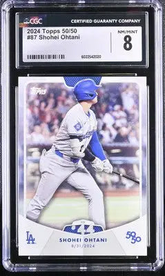 2024 Topps Shohei Ohtani baseball card CGC 8 NM/MINT rated, exact item for collectors
