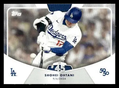 Shohei Ohtani baseball card from Topps 2024 50/50 series featuring Dodgers uniform