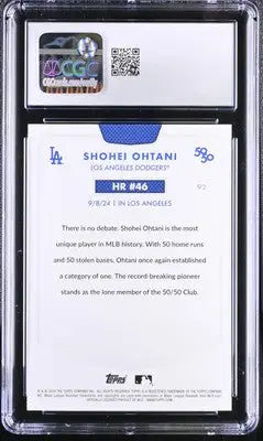 Graded Shohei Ohtani baseball card in protective slab 2024 Topps 50/50 series