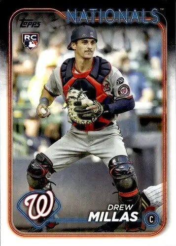 Drew Millas baseball card rookie Nationals with original gloss from 2024 Topps series