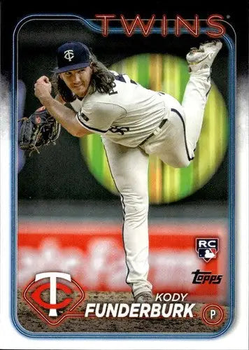 Kody Funderburk rookie Twins baseball card with original gloss from 2024 Topps