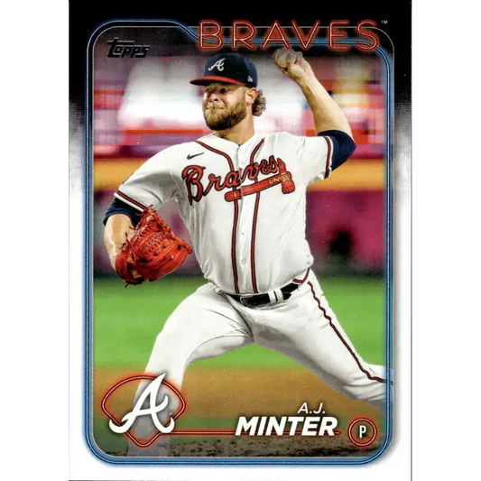 2024 Topps #539 A.J. Minter NM-MT Atlanta Braves Baseball Card - Baseball Card Single