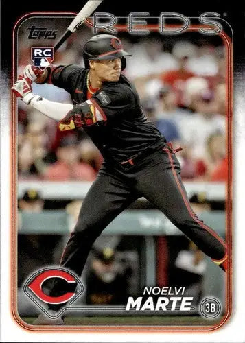 Noelvi Marte 2024 Topps rookie Reds baseball card with original gloss ID 75128
