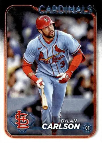 Dylan Carlson baseball card with original gloss, 2024 Topps NM-MT Cardinals card