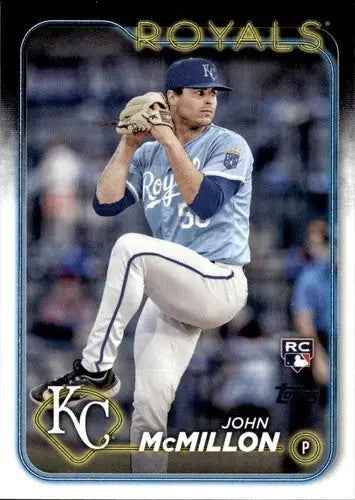 2024 Topps Baseball Card featuring John McMillon Rookie Royals with original gloss