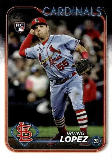 Irving Lopez rookie card Cardinals 2024 Topps #573 with original gloss NM-MT