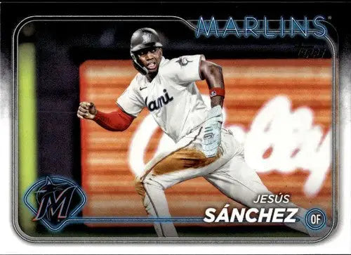 Baseball card featuring Jesus Sanchez NM-MT from 2024 Topps #580 Marlins ID 75148
