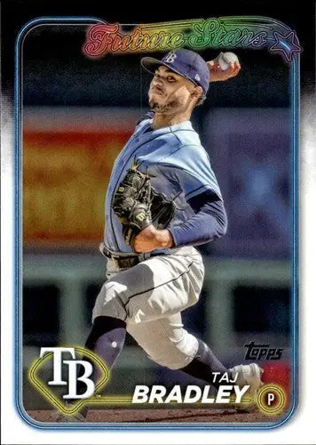 Original gloss Taj Bradley baseball card 2024 Topps #589 Taj Bradley NM-MT Rays