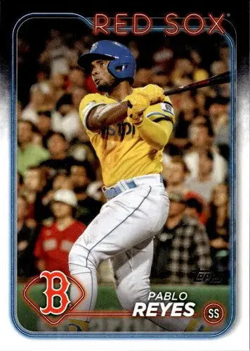 Baseball card of Pablo Reyes with original gloss from 2024 Topps #594 Red Sox
