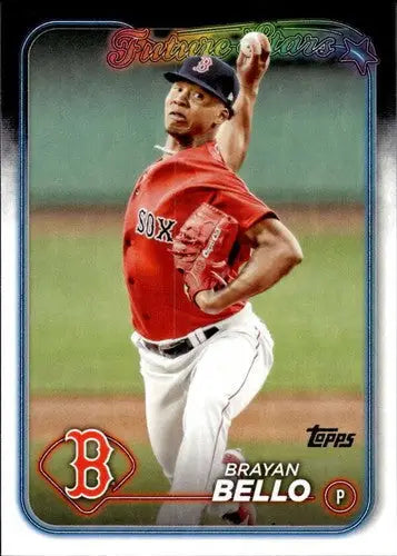 Original gloss Brayan Bello baseball card from 2024 Topps Red Sox collection
