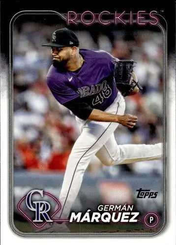 Original gloss German Marquez baseball card 2024 Topps #618 NM-MT Rockies ID 74008
