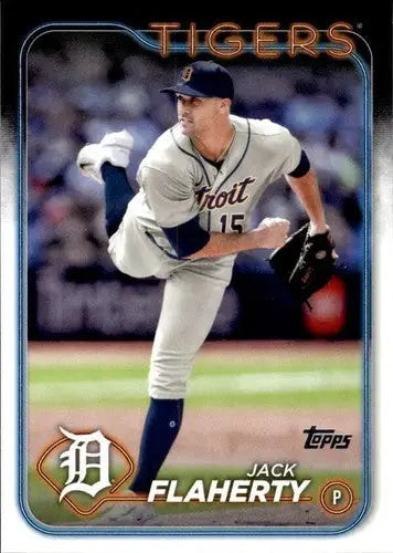 Original gloss 2024 Topps Jack Flaherty baseball card NM-MT Tigers ID 71505