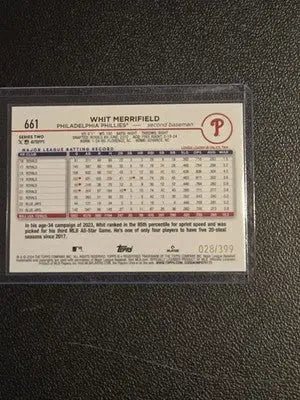 2024 Topps #661 Whit Merrifield Aqua Crackle Foil #/399 - Baseball Card Single