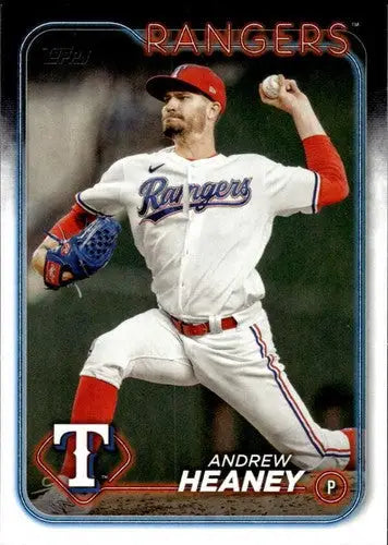 Baseball card of Andrew Heaney with original gloss, 2024 Topps NM-MT Rangers