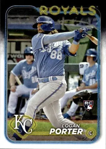 Original gloss Logan Porter rookie Royals baseball card from 2024 Topps #666 NM-MT