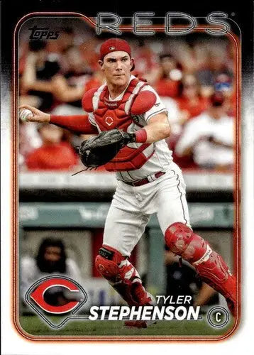 2024 Topps Tyler Stephenson baseball card with original gloss from Reds ID 71532