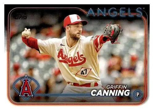 Original gloss Griffin Canning baseball card 2024 Topps NM-MT Angels ID71120
