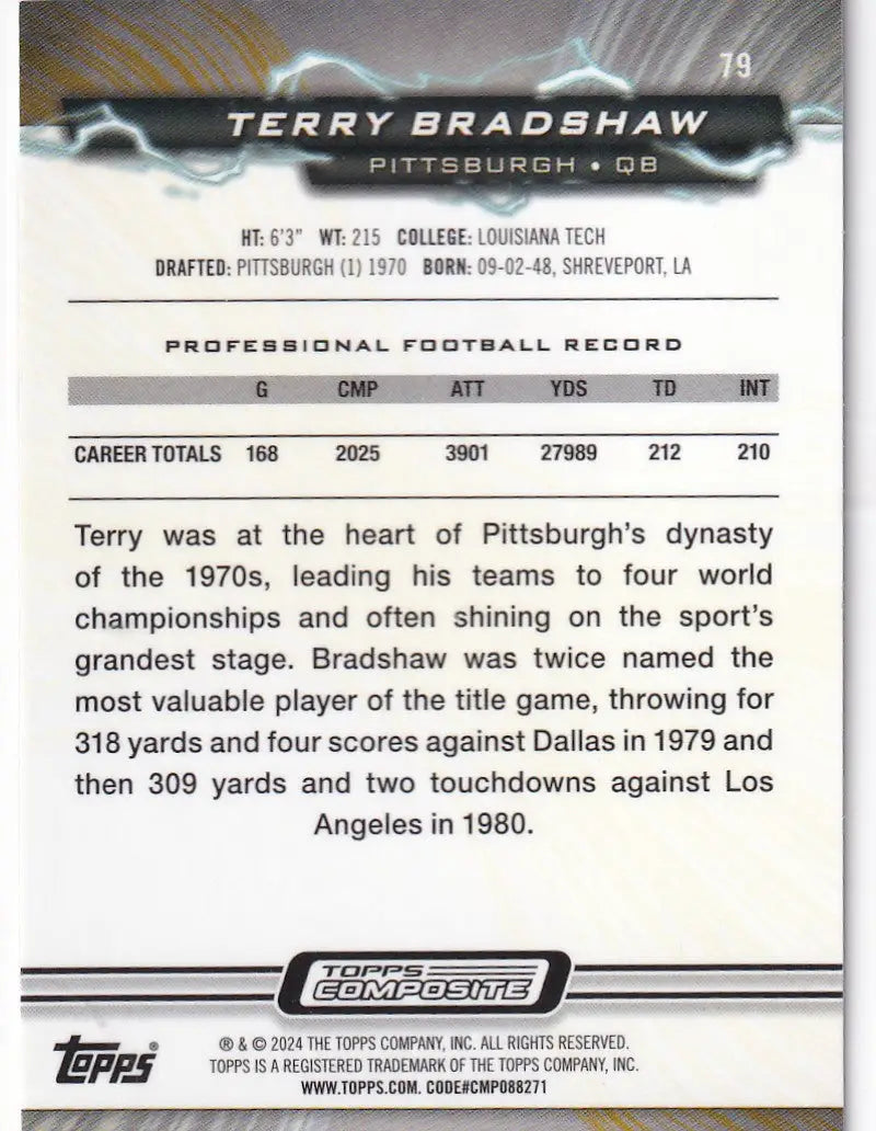 2024 TOPPS #79 TERRY BRADSHAW- PITTSBURGH STEELERS