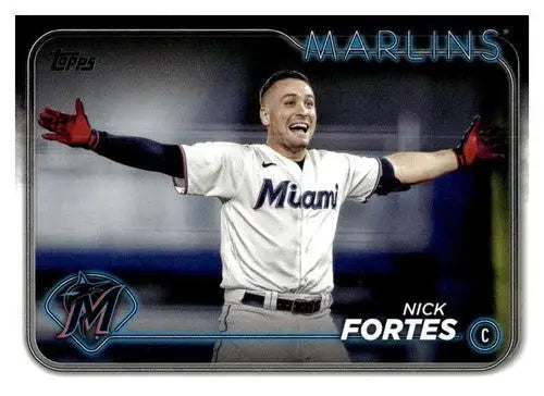 Original gloss 2024 Topps Nick Fortes NM-MT baseball card Marlins ID 68266