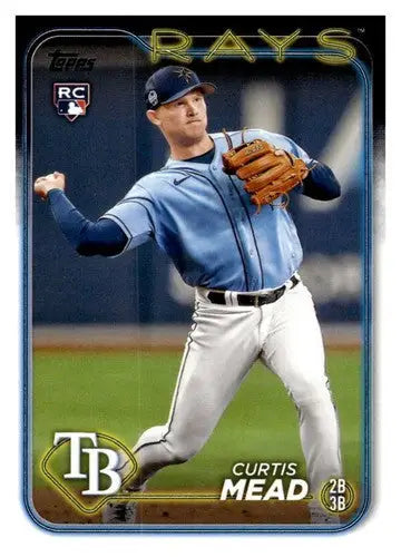 Original gloss Curtis Mead rookie Rays baseball card from 2024 Topps collection