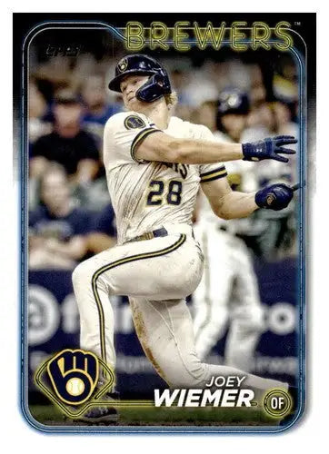 Original gloss Joey Wiemer baseball card 2024 Topps NM-MT Brewers ID 68228