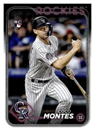 Original gloss Coco Montes rookie Rockies baseball card from 2024 Topps #92