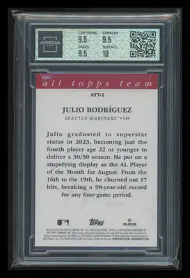 2024 Topps All Topps Team Julio Rodriguez #ATT-2 Baseball Arena Club 10 - Baseball Card Single