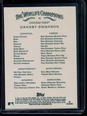 2024 Topps Allen & Ginter Dansby Swanson #10 Silver Baseball - Baseball Card Single
