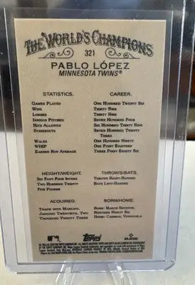 2024 Topps Allen & Ginter MINI GOLD Pablo Lopez #321 - Minnesota Twins - Baseball Card Single