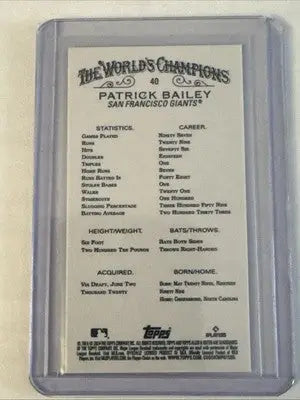 2024 Topps Allen & Ginter - Patrick Bailey #40 Mini Black Border - Baseball Card Single