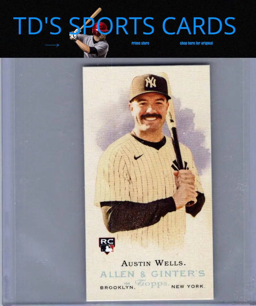 Austin Wells baseball card from 2024 Topps Allen & Ginter Mini Rookie collection