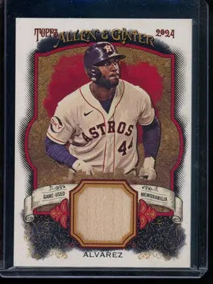 2024 Topps Allen & Ginter Yordan Alvarez #AGR-YA Game-Used Memorabilia Baseball - Baseball Card Single
