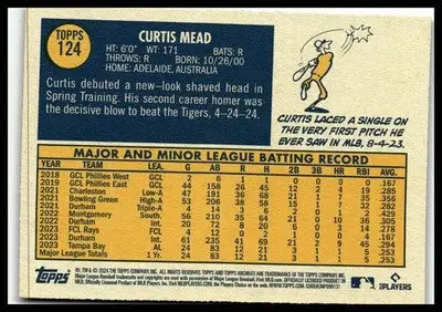 2024 Topps Archives #124 Curtis Mead - Baseball Card Single