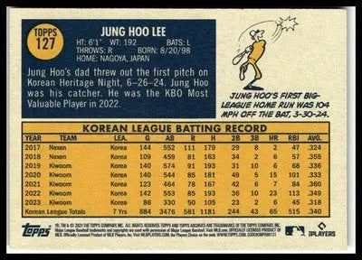 2024 Topps Archives #127 Jung Hoo Lee - Baseball Card Single
